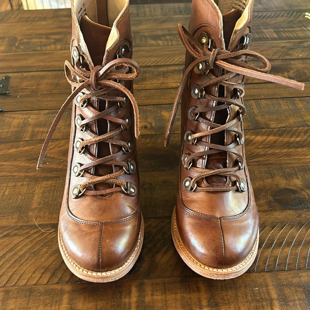 Freebird Borrow Cognac Brown Leather Booties | Size 11 - Picture 3 of 10